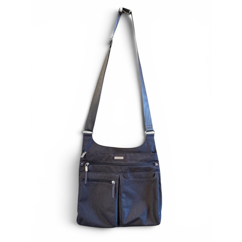Baggallini Charcoal Gray On Track Zip Crossbody RFID Travel Casual NWOT Bag